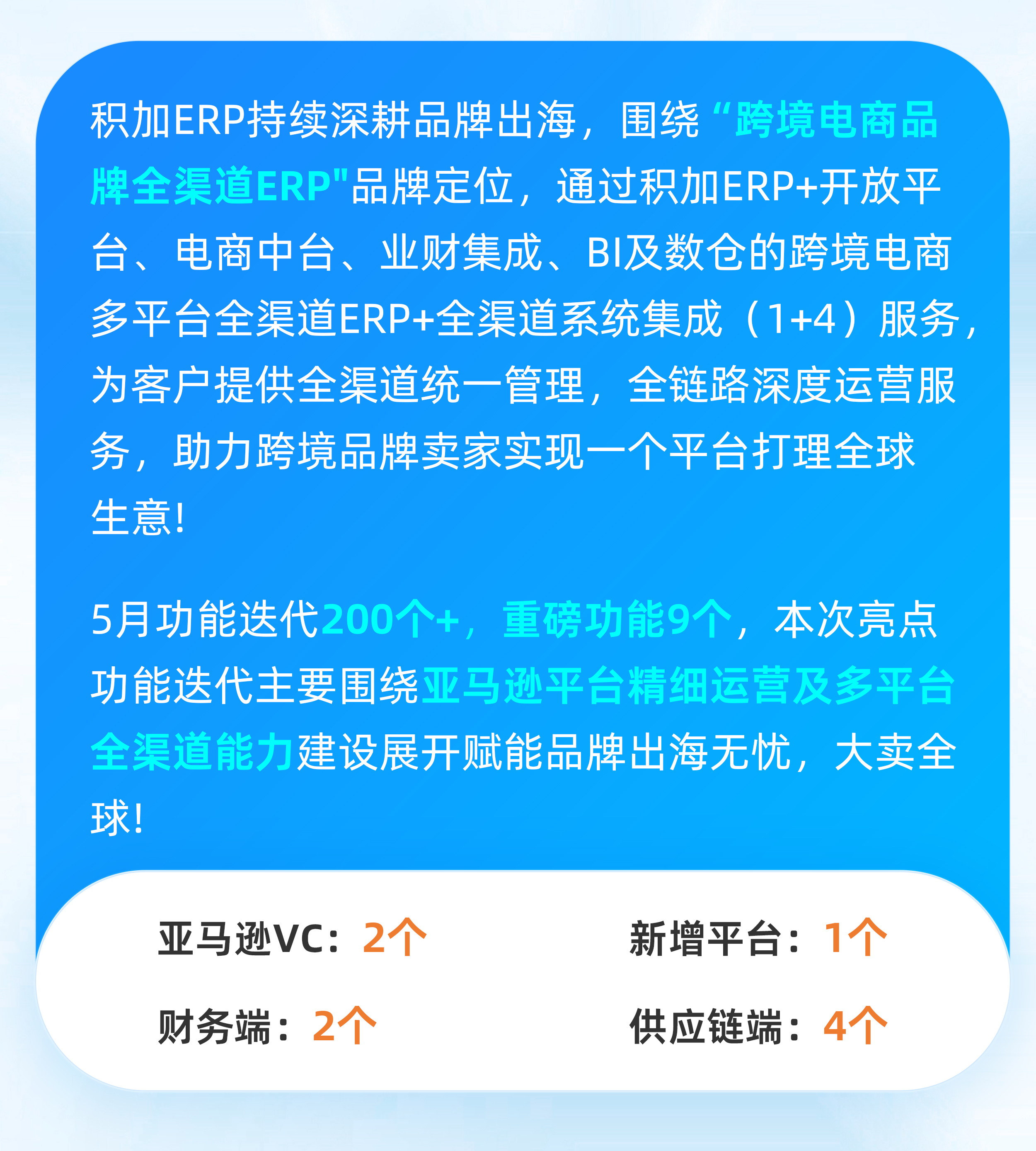 積加ERP產(chǎn)品月報